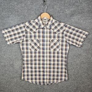 Ely Cattleman Men's Plaid Shirt - Blue and Tan